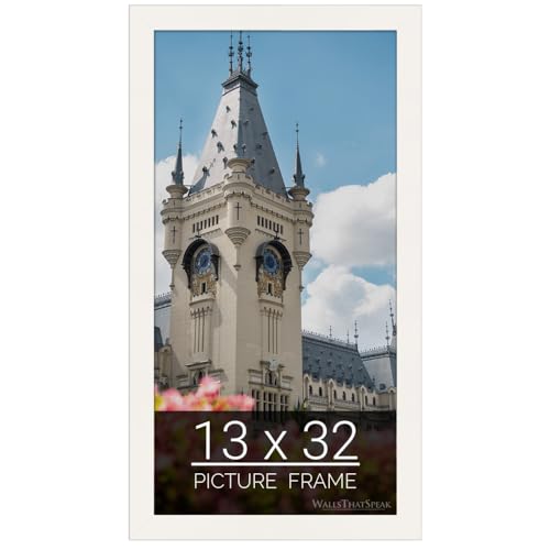 wallsthatspeak 13x32 white Picture Frame for Puzzles Posters Photos or Artwork
