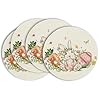 Artoid Mode Easter Round Placemats Set of 4 14 Inch Bunnys Carrot Eggs Spring Farmhouse Round Table Mats for Easter Party Dining Decoration