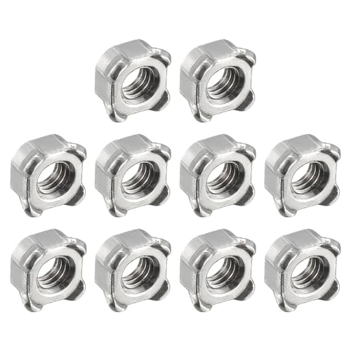 METALLIXITY Tuercas Cuadradas (M6 x 1mm) 40 unidades, Tuerca de Soldadura de Acero al Carbono - para Maquinaria Agrícola, Muebles de Tubería