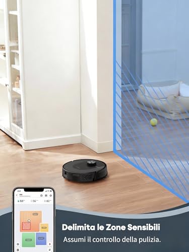 Ultenic Robot Aspirapolvere Lavapavimenti Con Lidar, 8000Pa, 180Min, Design Ultracompatto, Mappe Multilivello, Auto-Boost Tappeti, Controllo App/Alexa - 8