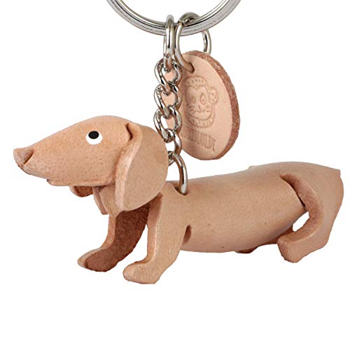 Preisvergleich Produktbild Monkimau Schlüsselanhänger Dackel Hund aus Leder