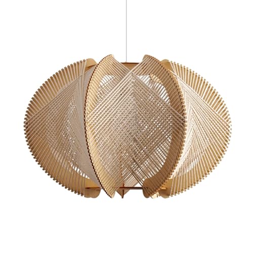 Luminaire rustique en chanvre naturel wabi-sabi, suspension en corde de 40 cm