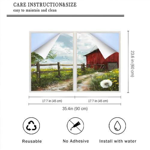 Película para ventana con privacidad estilo rústico 17.7x23.6 in x2 miniatura 2