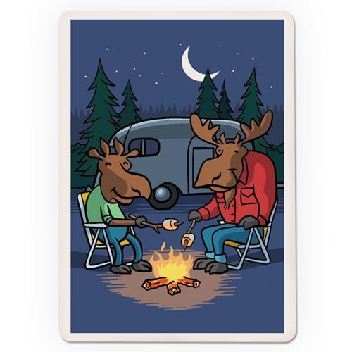 Lantern Press Moose Campout, Baraja de 52 naipes tamaño póker miniatura 3