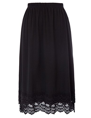 Grace Karin Teenager Loose Fit Skirt Slip Underneath(L,Black) #TOP30