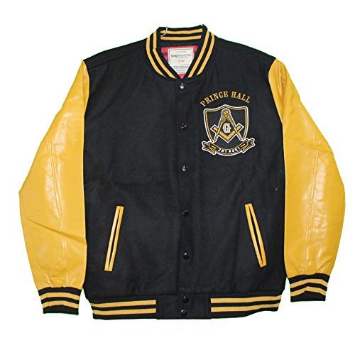 Big Boy Gear Prince Hall Mason Varsity Jacket with PU Leather Sleeves Slightly DEFECTIVE, L