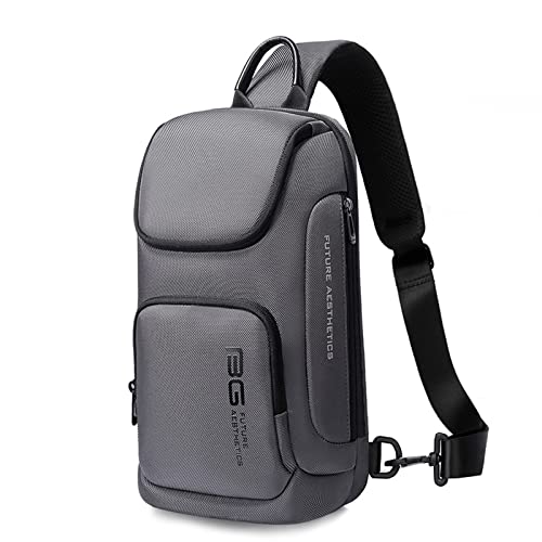 OZUKO Bolsos Pecho Hombre Sling Bag Bolsos Hombre Bandolera Impermeable Bandoleras Cruzada Crossbody Bag para Negocio Ciclismo Viaje Deportes (Gris) Cover