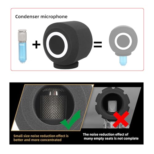 image for KROYWACHS Professional Microphone Wind Shield,Condenser Mic Net,Windpr