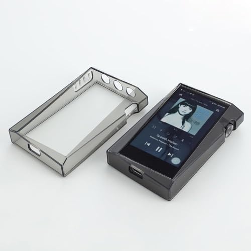 Soft TPU Protective Skin Case Cover for iRiver Astell&Kern A&Norma SR35 with Front and Back Screen Protector Tempered Glass (Clear)