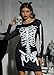 Halloween Women's Cute Loose Fit Sexy Party Dresses Funny Midi Costume Skeleton Skull L