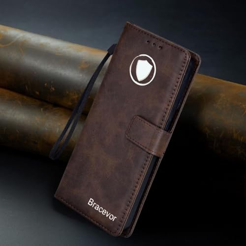 Image of Bracevor Premium Design Flip Cover case for Motorola Moto Edge 60 Fusion - Dark Brown | Full Camera Cover | PU Leather Wallet | 360 Degree Protection | Kickstand | Card Slots