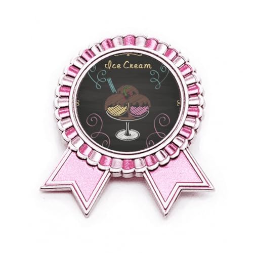 Broche boule de glace en métal rose Three Sweet Chote Taille M