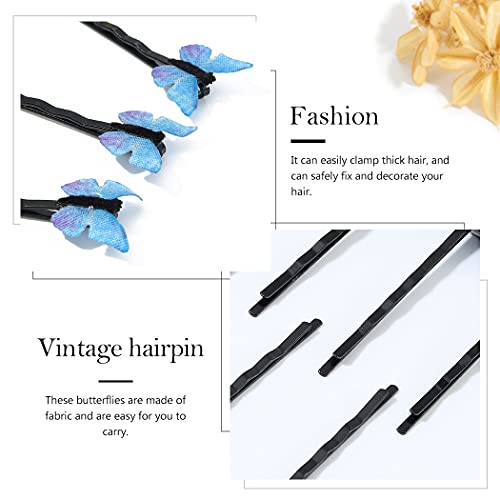 Bartosi HB-058 Butterfly Hair Clips Blue Butterfly Hair Pin Bride Wedding Decorative Bobby Pins Bridal Hair Pieces Hair Accessories thumb #5