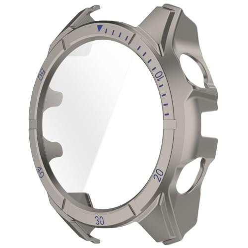 [TRIPLE RIVER] For Garmin tactix 8 AMOLED �P�[�X tactix8 Dual Power 51mm �J�o�[ �t���ʋ����K���X �t���ی�P�[�X �P�F/�N���A �t�B������� �n�[�h�P�[�X �K�[�~��(�`�^�j�E���O���[)