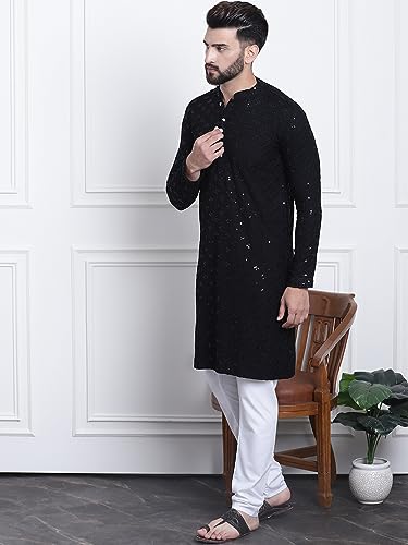 Image of SOJANYA (Since 1958 Men's Pure Cotton Sequence Kurta & Pyjama Set