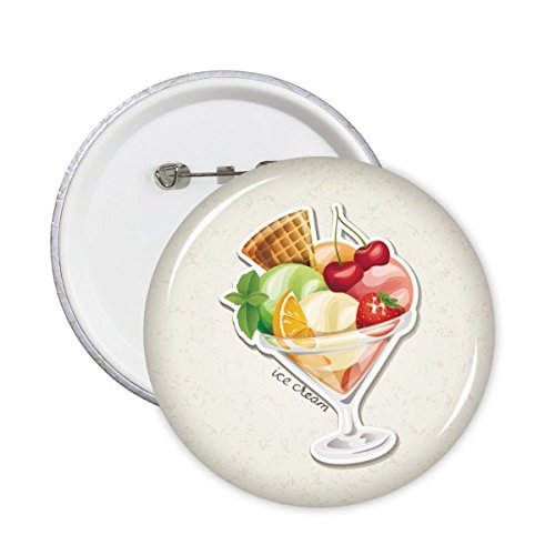 Cadeau XXL multicolore lot de badges ronds fruits et sweet ice cream