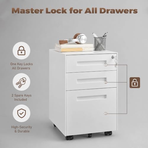 Image of Guizeeopo Fully Assembled Home Office Filing Cabinet with Lock