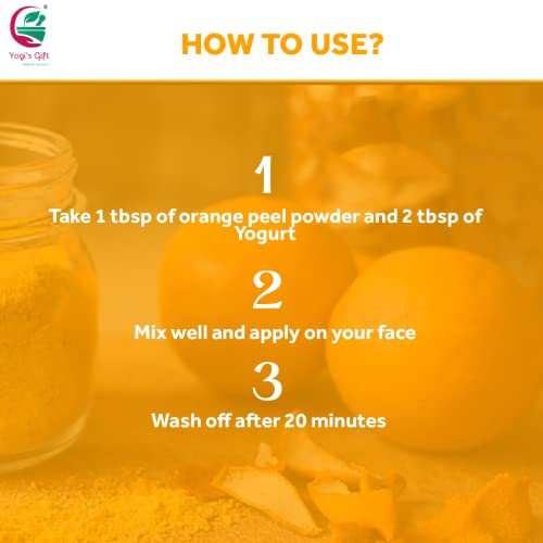 Orange Peel Powder 8 Oz (227 Grams) | 100% Natural Care For Acne, Tan & Blackheads | Effective Diy Face Mask Ingredient | Rich In Vitamin C | Helps Get A Glowing Skin | By Yogi's Gift® #TOP5