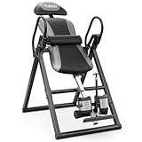 YOLEO Banco de inversión plegable, entrenador de gravedad con cinturón de seguridad para terapia para aliviar el dolor de espalda y cuello, máx. 136 kg