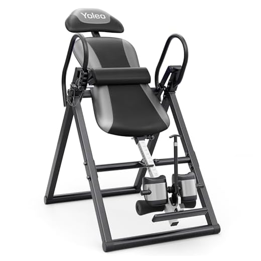 YOLEO Banco de inversión plegable, entrenador de gravedad con cinturón de seguridad para terapia para aliviar el dolor de espalda y cuello, máx. 136 kg