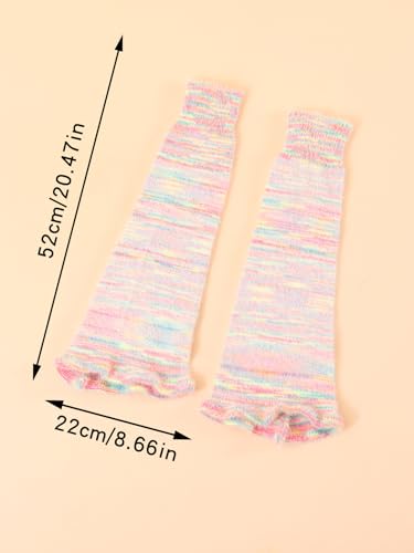 Image of WODECASA Girls Kawaii Leg Warmers Knitted Flared Leg Sleeves Goth Crochet Baggy Cuff Ankle Heap Socks