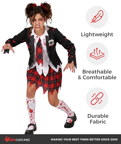 Disfraz de zombie escolar para niñas miniatura 7