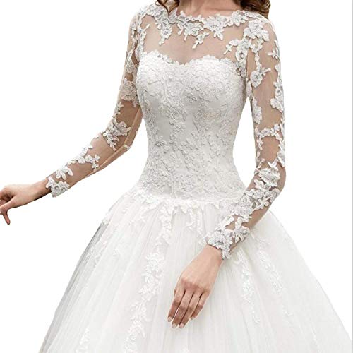 Sweetheart Wedding Dress for Bridal, Scoop Lace Ball Gown Wedding Dress Bridal Gowns with Long Sleeves2