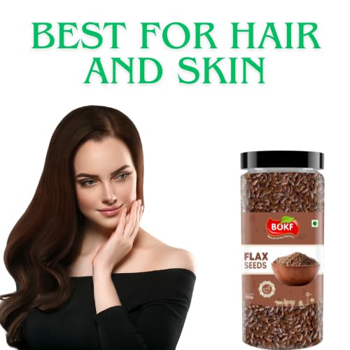Image of BOKF Chia Seeds + Flax Seeds Combo Pack | Natural & Raw Superfoods | Rich in Omega-3, Fiber & Protein | Weight Management & Healthy Diet Seeds (250g+250g)