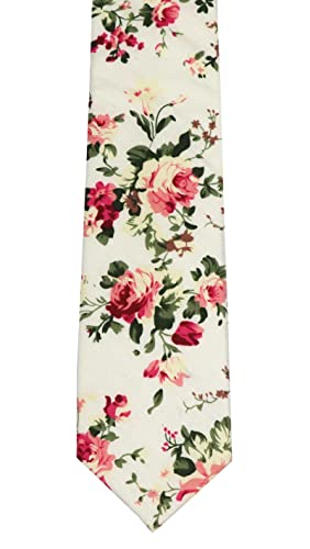 Image of Elfeves Men's Skinny Solid Color Tie Causal Cotton Linen Narrow Slim cut Necktie