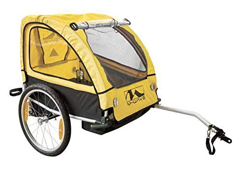 M-Wave Alu-Kinder und Gepäck-Fahrradanhänger, gelb, 20 Zoll