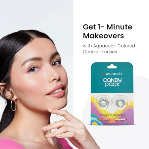 Image of Aquacolor Tricky Turquoise Candy Pack Zero Power Colored Lenses (2 Lens /Box)