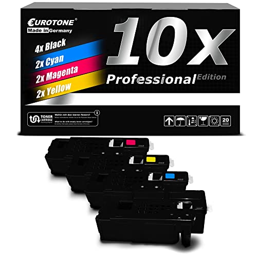 Toner compatible Dell C1660w EuroPro XXL pack de 10 cartouches CMJN pour imprimante de bureau