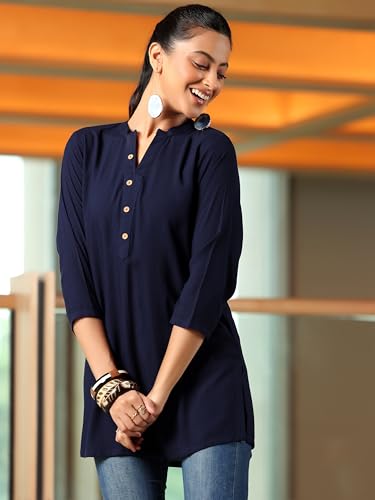Image of Libas Womens Solid Viscose Straight Kurti for Women Suit