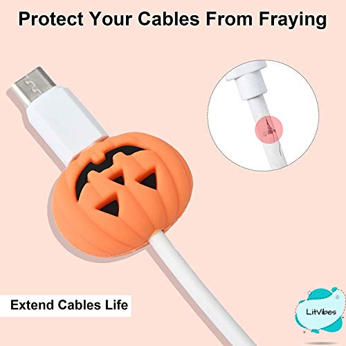 Image of Silicone Cute Charging Wire Sleeve, Cord Protection Compatible for Android USB, Type-C and Smartphone /iPhone Charging Cables- (Random Designs) Multicolor, Set of 5