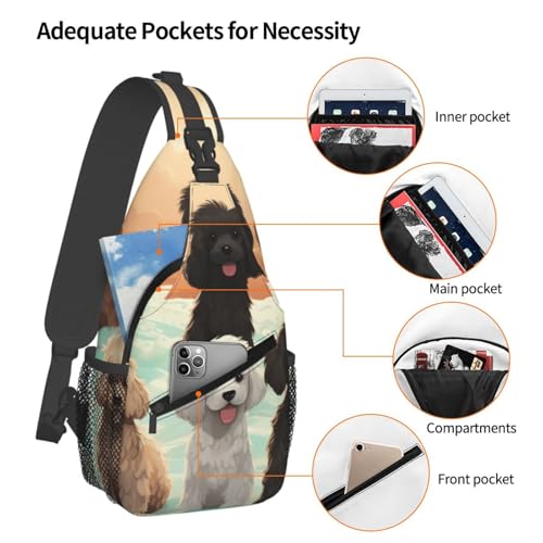 Morrales Sling Bag Poodles Dogs para Senderismo miniatura 3