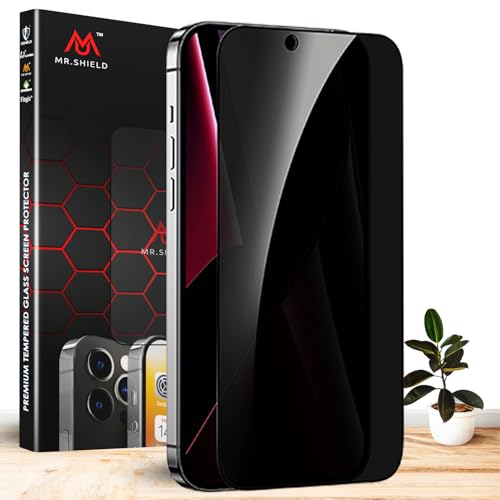 Image of Mr.Shield Anti Spy Privacy Tempered Glass Screen Protector Guard for iPhone 13 / 16e / 14 /13 Pro [1 Pack] 2-Way