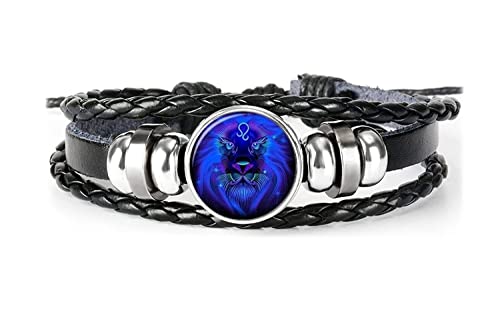 TechAffect Bracelet en cuir pour homme avec signe du zodiaque - Fait à la main - Confortable, léger et réglable - Cadeau pour homme, Cuir Cover