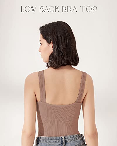 Eleplus 4 Pieces Comfy Cami Bra for Women Crop Top Yoga Bralette Longline Padded Lounge Bra Pack of 43