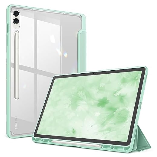 SAMTUNK Capa para Samsung Galaxy Tab S9 Ultra 2023/ S8 Ultra 2022 14.6 polegadas (modelo SM-X910/X916B/X918U/X900/X906), capa à prova choque com capa traseira transparente -verde