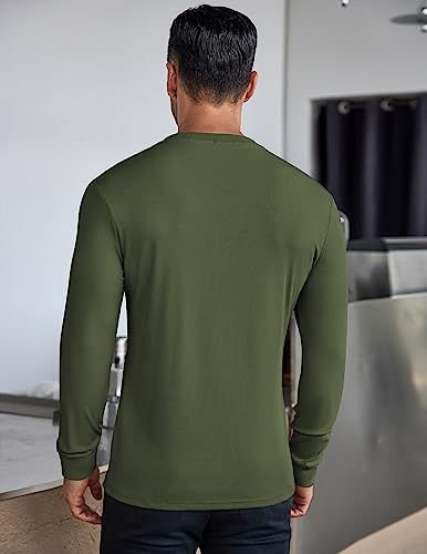 COOFANDY Men's Long Sleeve Henley Shirts Stretch Ribbed T-Shirts Fashion Casual Basic Tops3