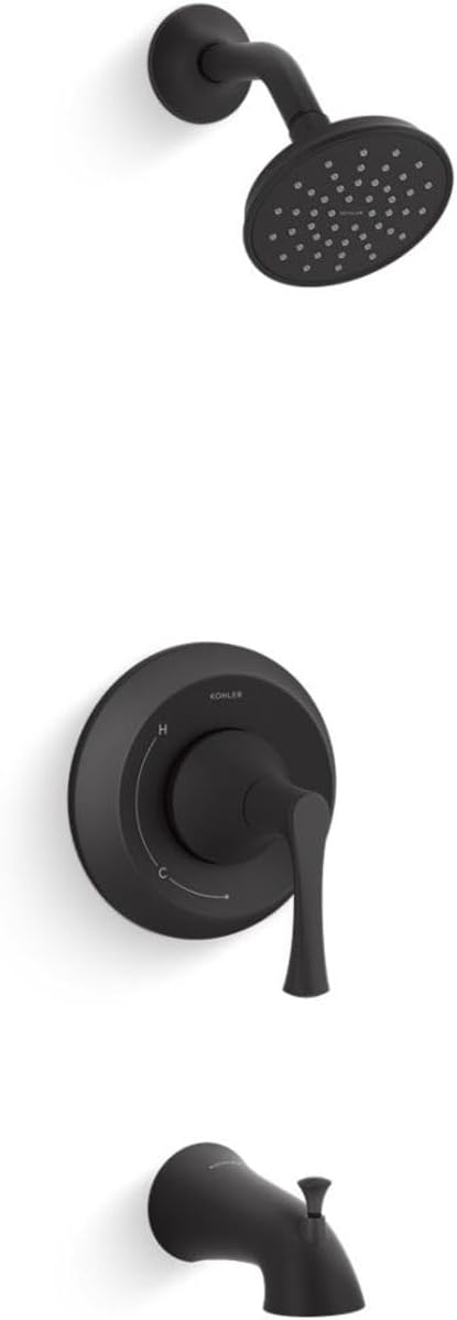 Kohler TS35937-4H-BL Buckley™ Rite-Temp® bath and shower trim kit, 1.5 gpm, Matte Black