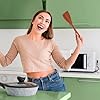 Wooden Spatula for Cooking 12.8 Inches Flat Wooden Spatula for Non Stick Cookware Long Handle Flat Frying Spatula Natural Wooden Cooking Utensils Kitchen Spatulas, 2PCS #5