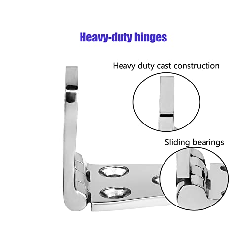 Marine Boat Hinges Stainless Steel, 3 Inch X 1.5 Inches (76 X 38Mm), No Noise, Heavy Duty 316 Stainless Steel With Screws (2 Pcs) #TOP3