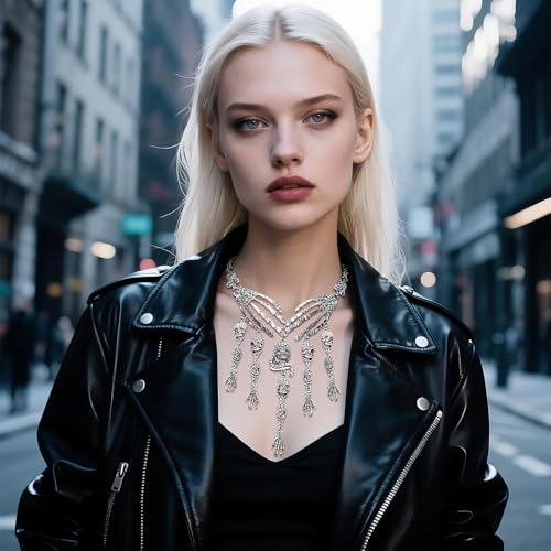 Collar de cráneo ajustable para solucionar la falta de accesorios punk 4