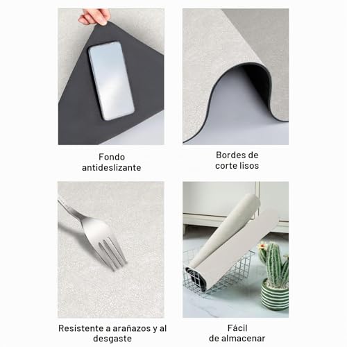 Miniatura 7 de Nexrola Alfombra Diatomita Baño 40x60cm Secado Rápido, Antideslizante Y Super Absorbente, Alfombrilla De Baño Piedra Lavable Para Ducha Y Bañera
