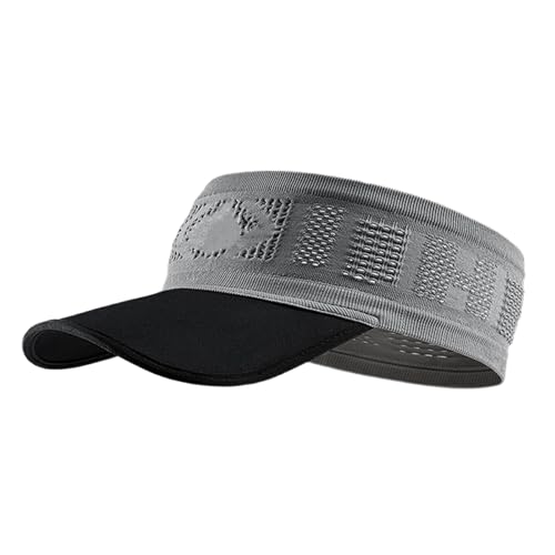 PURPLELILY Gorro de entrenamiento deportivo ajustable para corredores y entusiastas del fitness que buscan protección solar, gorras atléticas para correr que absorben la humedad, gris, Talla única