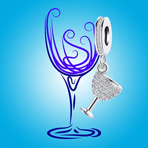 NanMuc Pave Cocktail Wine Glass Cup Charm Bead Compatible With Pandora Bracelets4