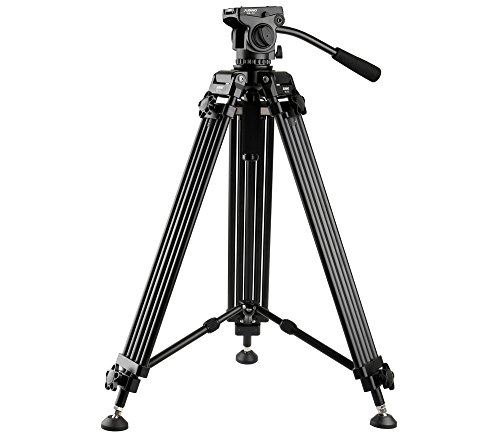 Khalia-Foto 6000 JUSINO DK-1501 stabiles Profi Video-Stativ mit Doppelrohrbeinen, inkl. Fluid-Videoneiger PH-70…