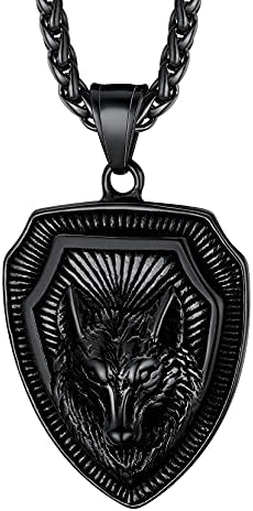 Richsteel Wolf Tooth/Head Pendant Stainless Steel Necklace For Men Women, Viking Style Protection Jewellery, Engraved Available, Send Gift Box