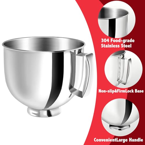 Tazón de acero inoxidable 5QT para Kitchen Aid Artisan y Classic miniatura 2